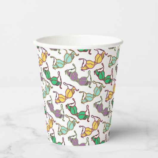 Gobelets En Papier Motif Bra multicolore (Recto)