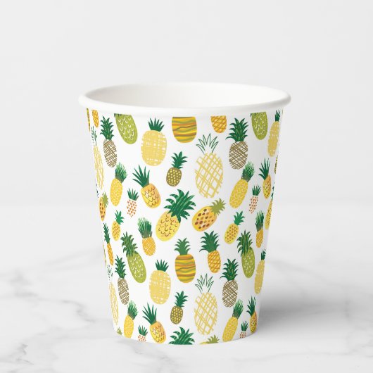Gobelets En Papier Motif branché à l'ananas (Recto)