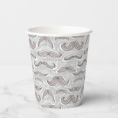 Gobelets En Papier Motif branché de Moustache (Verso)