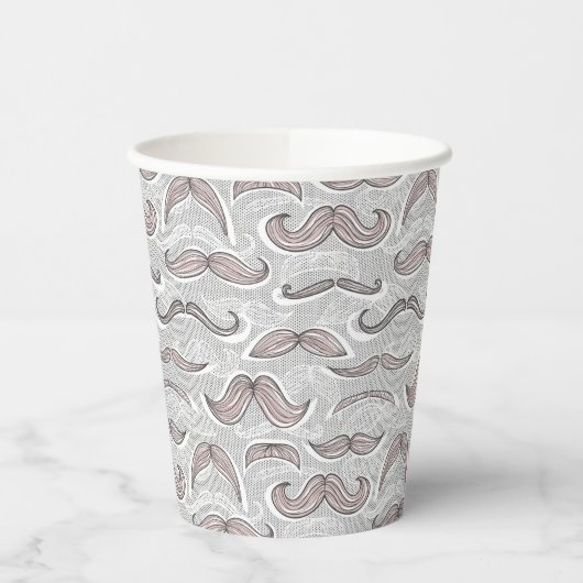 Gobelets En Papier Motif branché de Moustache (Gauche)
