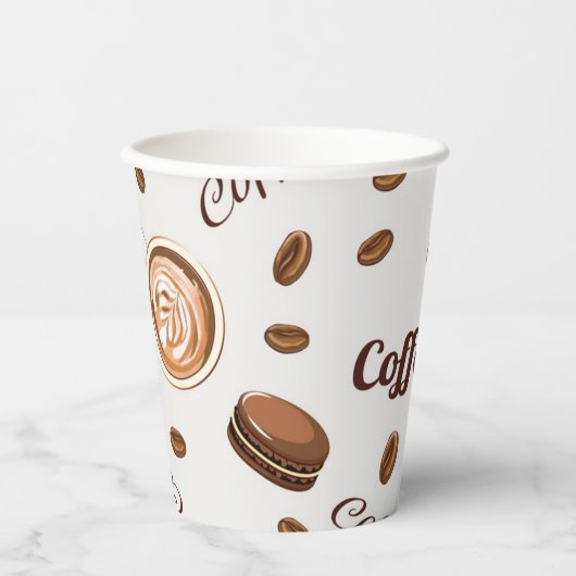 Gobelets En Papier Motif café (Recto)