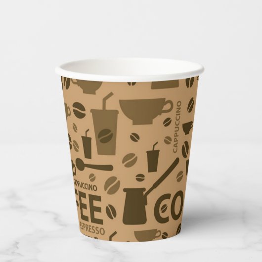 Gobelets En Papier Motif café (Recto)