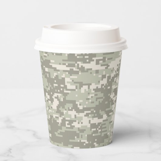 Gobelets En Papier Motif Camo numérique militaire classique (Verso)