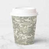 Gobelets En Papier Motif Camo numérique militaire classique (Recto)
