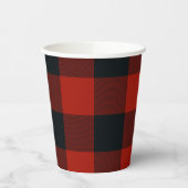 Gobelets En Papier Motif carreau gingham noir et rouge buffle (Gauche)