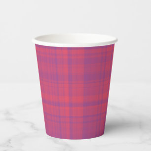 Gobelets En Papier Motif carreaux rouge violet