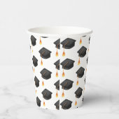 Gobelets En Papier Motif Casquette simple de la graduation noire (Droite)