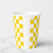 Gobelets En Papier Motif chèque À damiers blanc jaune (Droite)