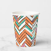 Gobelets En Papier Motif Chevron couleur gras Herringbone (Verso)