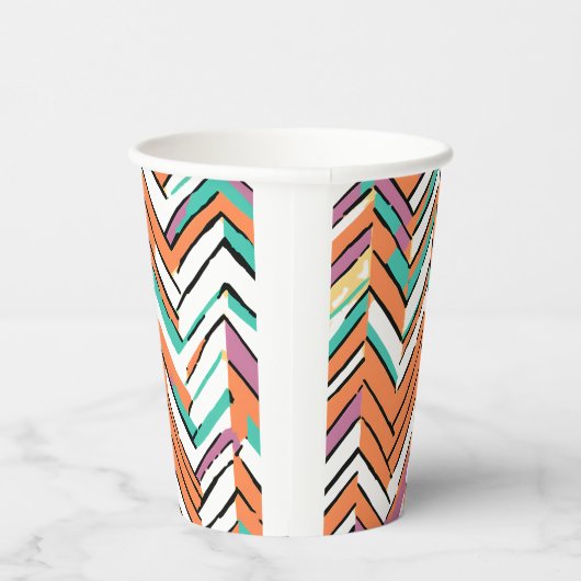 Gobelets En Papier Motif Chevron couleur gras Herringbone (Droite)