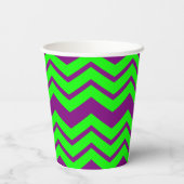 Gobelets En Papier Motif chevron zigzag vert violet  (Verso)