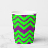 Gobelets En Papier Motif chevron zigzag vert violet  (Droite)