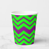 Gobelets En Papier Motif chevron zigzag vert violet  (Recto)