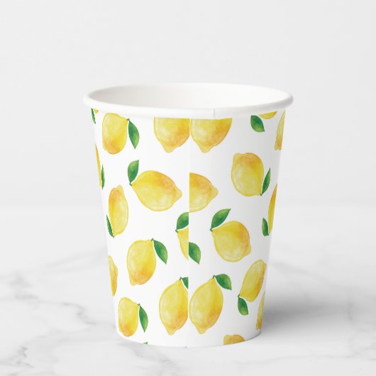 Gobelets En Papier Motif citron aquarelle (Droite)