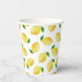 Gobelets En Papier Motif citron aquarelle (Recto)