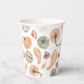 Gobelets En Papier Motif Citrouille couleur aquarelle | Vibes d'autom (Recto)