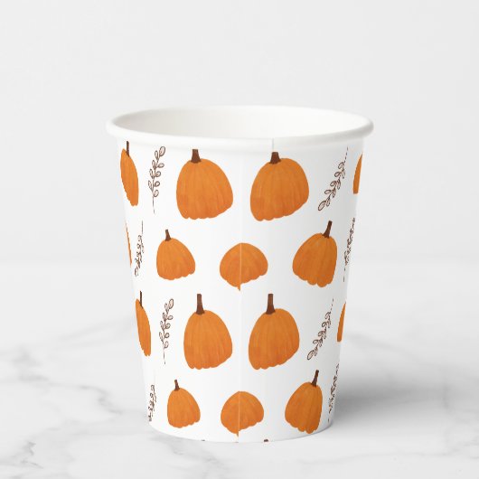 Gobelets En Papier Motif Citrouille d'automne (Droite)