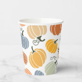 Gobelets En Papier Motif Citrouille d'automne coloré (Gauche)