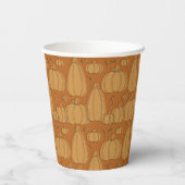 Gobelets En Papier Motif Citrouille d'automne moderne à Orange (Verso)