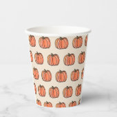 Gobelets En Papier Motif Citrouille migre Orange (Recto)