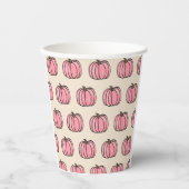 Gobelets En Papier Motif Citrouille rose (Recto)