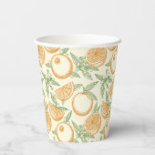 Gobelets En Papier Motif classique aux fruits orange (Verso)