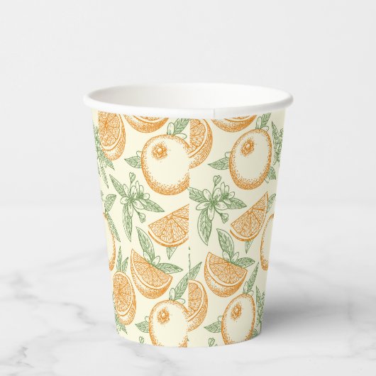 Gobelets En Papier Motif classique aux fruits orange (Droite)