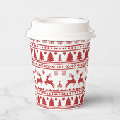 Gobelets En Papier Motif classique rouge scandinave de Noël (Droite)