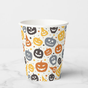 Gobelets En Papier Motif coloré Jack-O'-Lantern