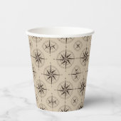 Gobelets En Papier Motif Compass de navigation (Recto)