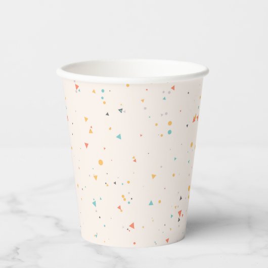 Gobelets En Papier Motif Confetti Dots & Triangle (Recto)