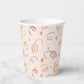 Gobelets En Papier Motif Confetti rose (Recto)