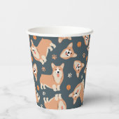 Gobelets En Papier Motif Cute Corgi (Verso)