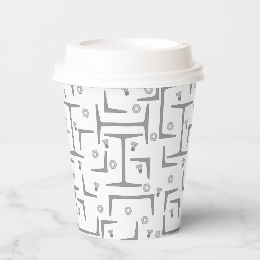 Gobelets En Papier Motif d'acier structurel (Recto)