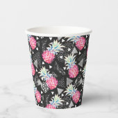 Gobelets En Papier Motif d'ananas triangle texturé (Recto)