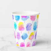 Gobelets En Papier Motif d'aquarelle couleur Coton Candy (Verso)