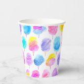 Gobelets En Papier Motif d'aquarelle couleur Coton Candy (Recto)