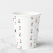 Gobelets En Papier Motif d'aquarelle des choux mignons Monogramme (Droite)