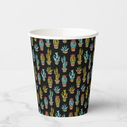 Gobelets En Papier Motif Dark Grunge Cactus (Gauche)