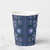 Gobelets En Papier motif d'art fractal 3D Turquoise violet rose (Droite)