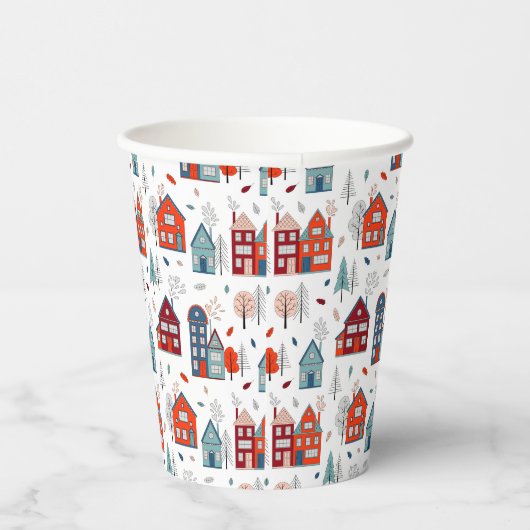 Gobelets En Papier Motif d'art populaire de la Maison scandinave (Droite)