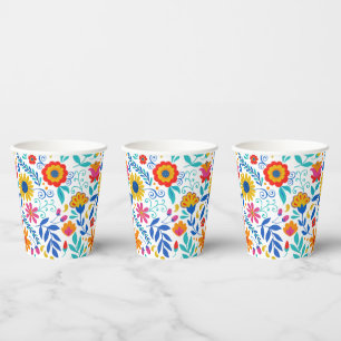 Gobelets En Papier Motif d'art populaire mexicain