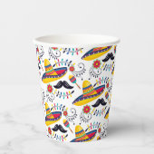 Gobelets En Papier Motif d'art populaire mexicain Sombreros, Moustach (Recto)