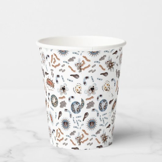 Gobelets En Papier Motif de bactéries et de virus (Droite)