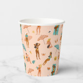 Gobelets En Papier Motif de bains de soleil de plage (Verso)