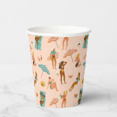 Gobelets En Papier Motif de bains de soleil de plage (Droite)