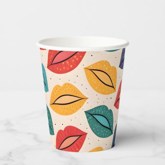 Gobelets En Papier Motif de baiser (Verso)
