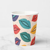 Gobelets En Papier Motif de baiser (Gauche)