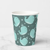 Gobelets En Papier Motif de baleine mignonne sur Anniversaire de enfa (Verso)