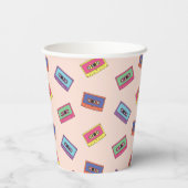Gobelets En Papier Motif de bande audio Retro Neon (Verso)